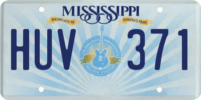 MS license plate HUV371