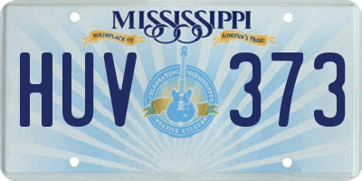 MS license plate HUV373