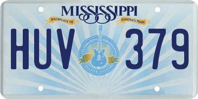 MS license plate HUV379