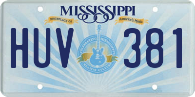MS license plate HUV381