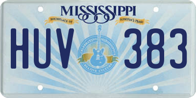 MS license plate HUV383