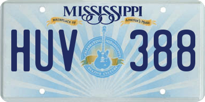 MS license plate HUV388