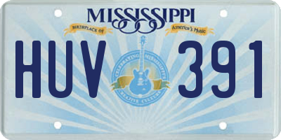 MS license plate HUV391