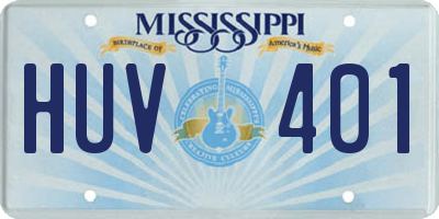 MS license plate HUV401