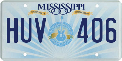 MS license plate HUV406