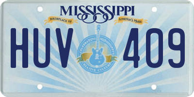 MS license plate HUV409