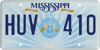 MS license plate HUV410