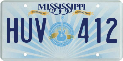 MS license plate HUV412