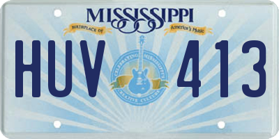 MS license plate HUV413