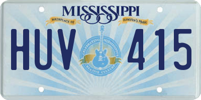 MS license plate HUV415