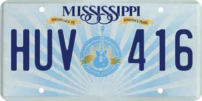 MS license plate HUV416