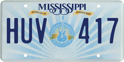 MS license plate HUV417