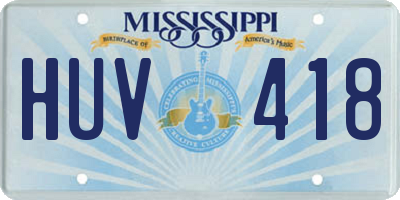 MS license plate HUV418