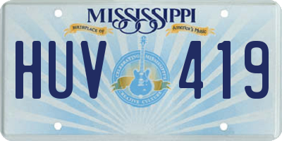 MS license plate HUV419