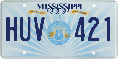 MS license plate HUV421