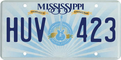 MS license plate HUV423