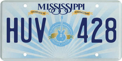 MS license plate HUV428