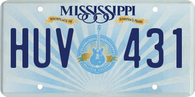 MS license plate HUV431