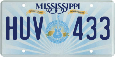 MS license plate HUV433