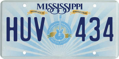 MS license plate HUV434