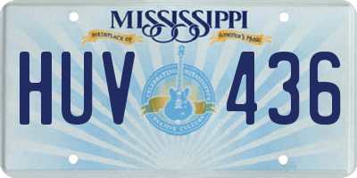 MS license plate HUV436