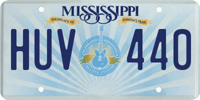MS license plate HUV440