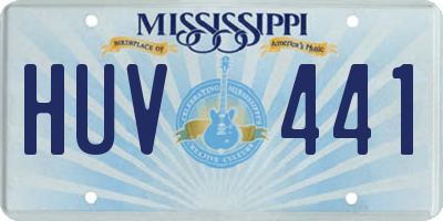 MS license plate HUV441