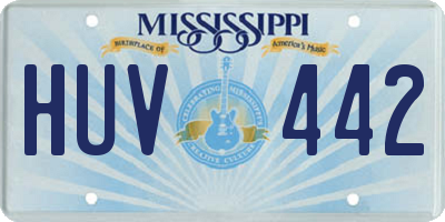 MS license plate HUV442