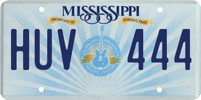 MS license plate HUV444