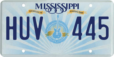 MS license plate HUV445
