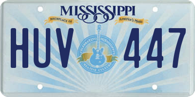 MS license plate HUV447