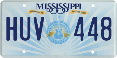 MS license plate HUV448
