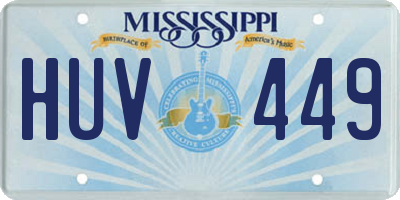 MS license plate HUV449