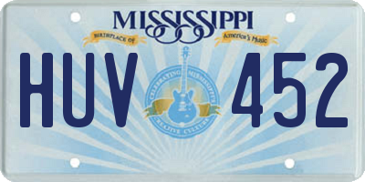 MS license plate HUV452