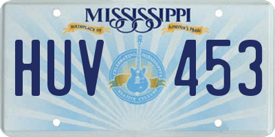 MS license plate HUV453