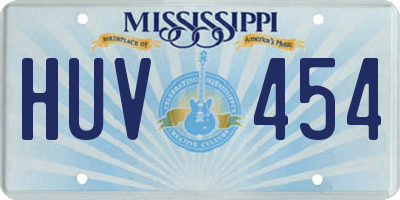 MS license plate HUV454