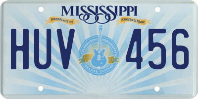 MS license plate HUV456