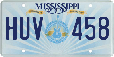 MS license plate HUV458