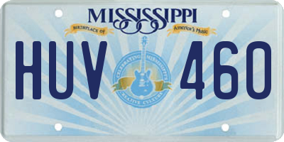MS license plate HUV460