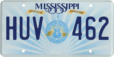 MS license plate HUV462