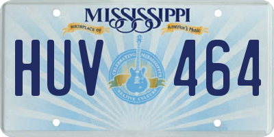 MS license plate HUV464