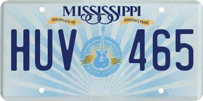 MS license plate HUV465