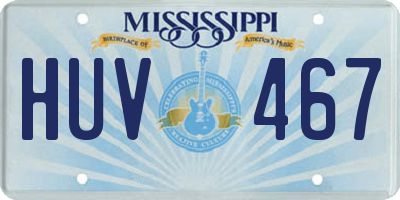 MS license plate HUV467