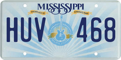 MS license plate HUV468