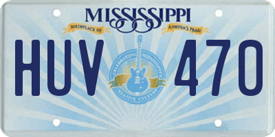 MS license plate HUV470