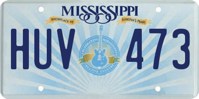 MS license plate HUV473