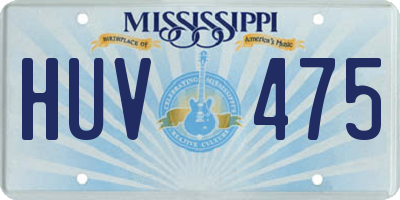 MS license plate HUV475
