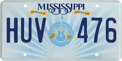 MS license plate HUV476