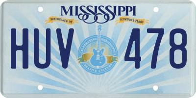 MS license plate HUV478
