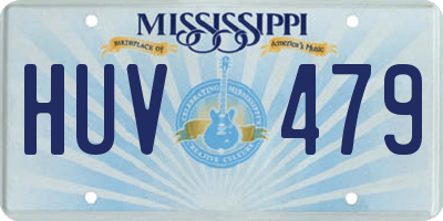 MS license plate HUV479